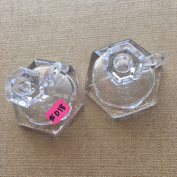 Antique Heisey Jack-Be-Nimble Pair Clear Glass Toy Candlesticks #31 Patrician - Picture 4 of 5